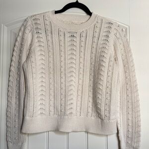 Elegant Cream Detail knit Sweater…(vintage?)…100% COTTON!!
